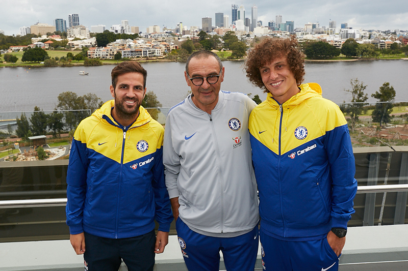 Chelsea Football Club arrives in Perth