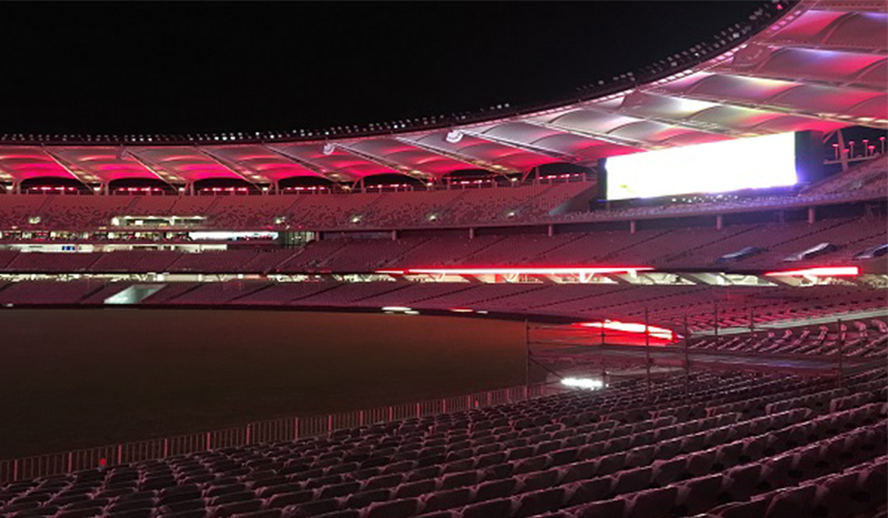 Perth Stadium's world-class lighting display turns it on
