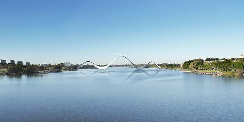 Swan River Pedestrian Bridge View From Windan Bridge