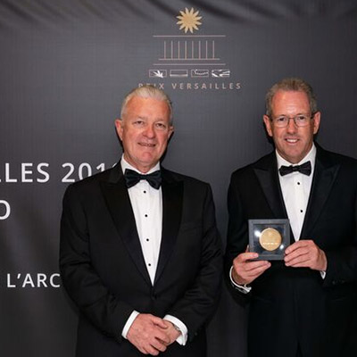 Optus Stadium CEO Mike McKenna accepts 2019 Prix Versailles Sport Award in Paris