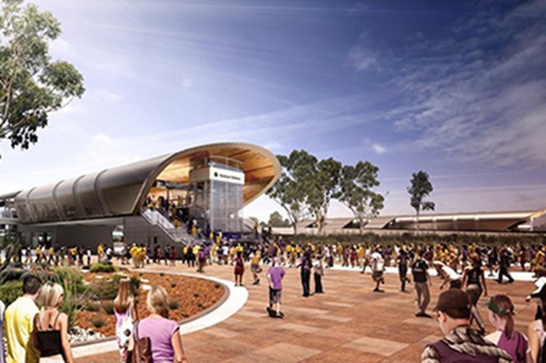 Virtual reality view of Perth Stadium Station